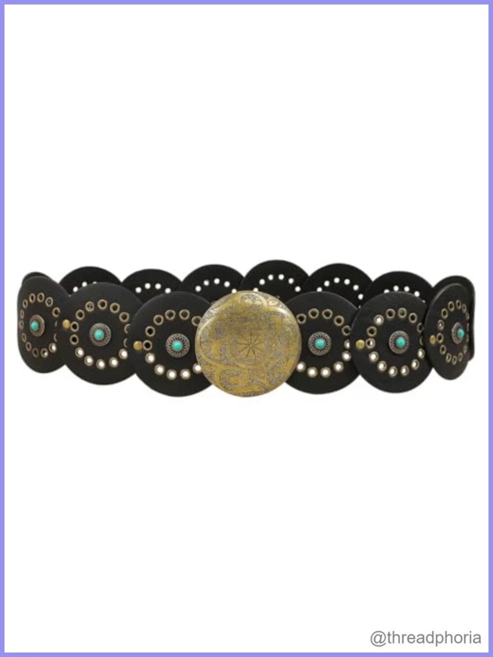 Wide Faux Leather Western Belt Concho Buckle Adjustable Boho Cowgirl Style